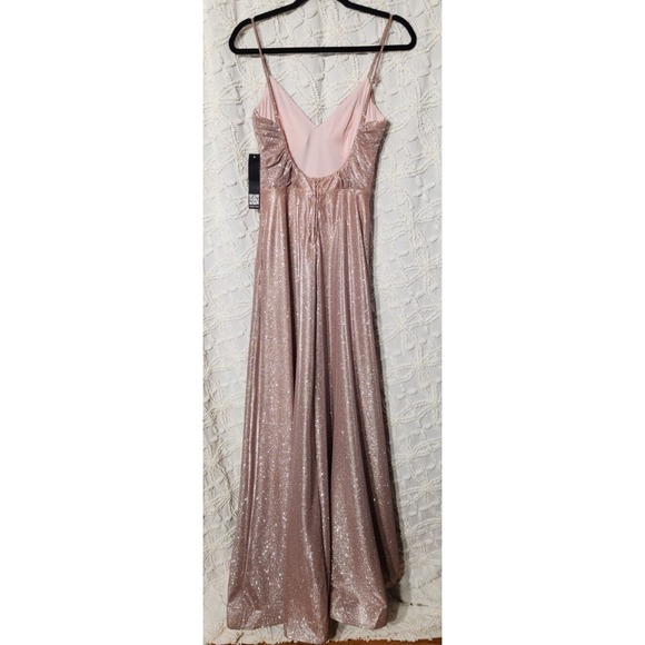 Trixxi Womens Formal Glitter Dress Size 7 Pink Prom Sparkle‎ Barbie Long - Picture 5 of 13